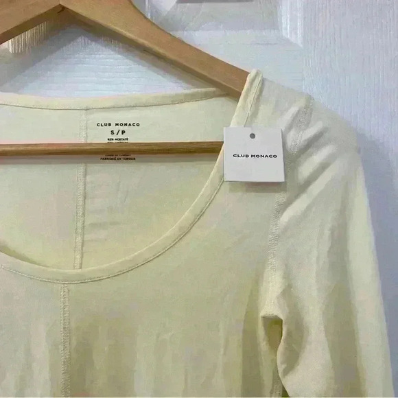 Club Monaco Luxe Ballerina Top Pale Yellow Size S NWT - Picture 2 of 9